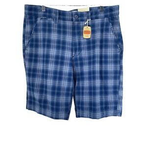 Sonoma Goods for Life Mens Blue Plaid Weekend Cargo Shorts Size 36 x 10 NWT